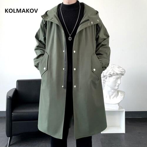 2021 autumn Long style coat mens High quality casual trench coat , casual hoooded jackets men,Mens Clothing Windbreakers FY51