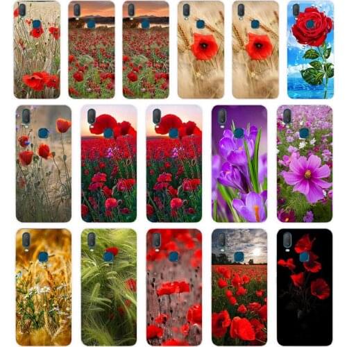 279FG Red Poppies cornflowers gift Soft Silicone Tpu Cover phone Case for VIVO Y3 Y11 Y12 Y15 Y17 Neo Pro Case