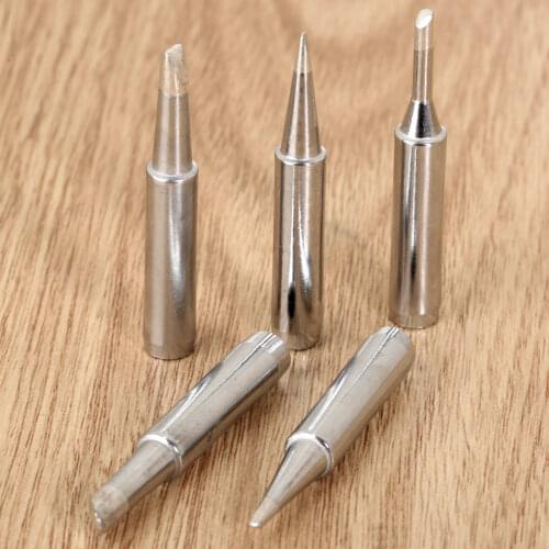 5pcs 900M-T Soldering Iron Tips Pure Coppe 900M-T-2C, 900M-T-4C, 900M-T-1.2D, 900M-T-1.6D, 900M-T-3.2D Soldering Rework Station