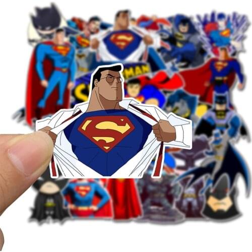 50 pcs Batman MARVEL SuperMan Car Motorcycle Phone Travel Luggage Trolley Laptop Computer Sticker Toy
