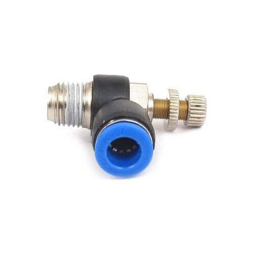 8mm x 1/4BSP Flow Speed Control Valve Connector Elbow Pneumatic Push in Fitting