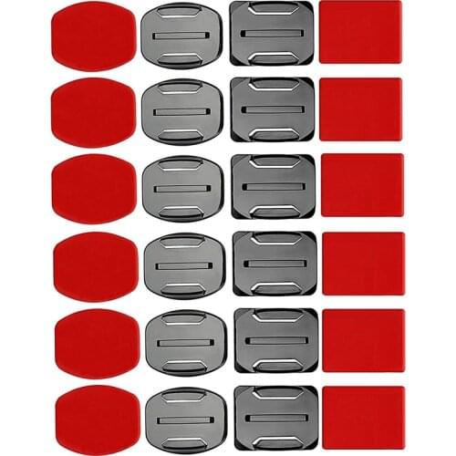 Promotion--Helmet Accessories Kit Set 12x Surface Mounts + 12x Adhesive Stickers Sticker Pads for GoPro Hero 7/6/5/4/3+/3 Hero S