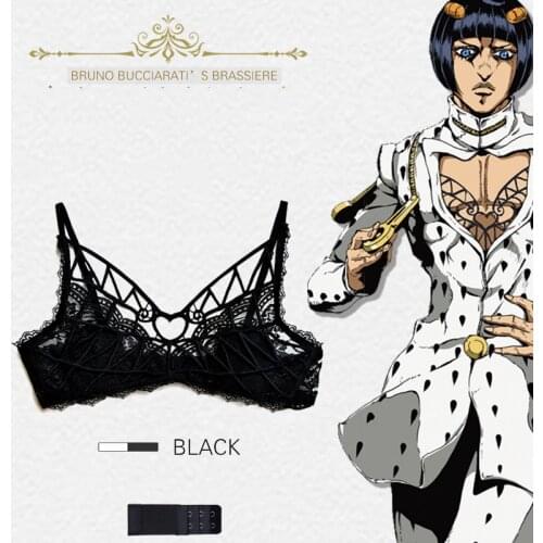 Anime JoJo 5 JoJo Bizarre Adventure Cosplay Costume Golden Wind Bruno Bucciarati Lingerie Transparent Bra Lace Underwear Gifts