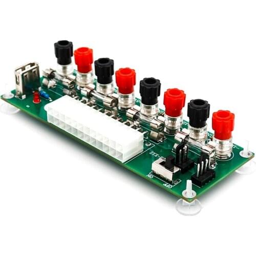 ATX 24Pin 20 or 24Pin Benchtop Board Computer PC Power Supply Breakout Module Adapter USB 5V Port with Switch PC Accessories New
