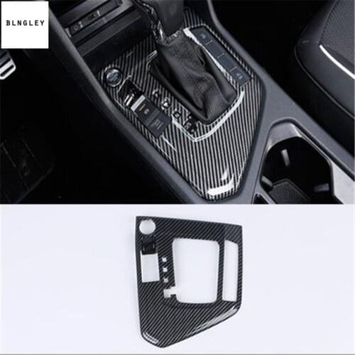 Free shipping 1pc ABS carbon fiber grain gear pedal decoration cover for 2017-2018 Volkswagen VW Tiguan MK2 Tiguan L