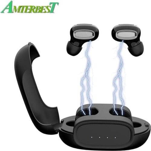 AMTERBEST G1 Wireless Bluetooth Earphones Mini Stereo TWS Stereo Earbuds Handsfree Car Headsets Charging Box with Mic Headphones