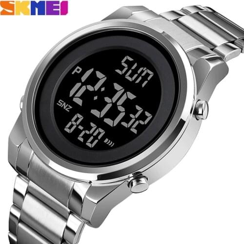 Skmei Sport Watch Man Alloy Steel Belt Mens Large Screen Waterproof Electronic digital Watch Mens gifts Relogio Masculino