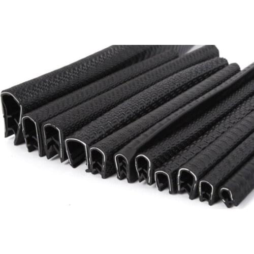 2 M Black U-Shaped Rubber Edge Protector Auto Door Car Door Sealing Strips Soundproof Anti-Dust EPDM Rubber sealing stripe