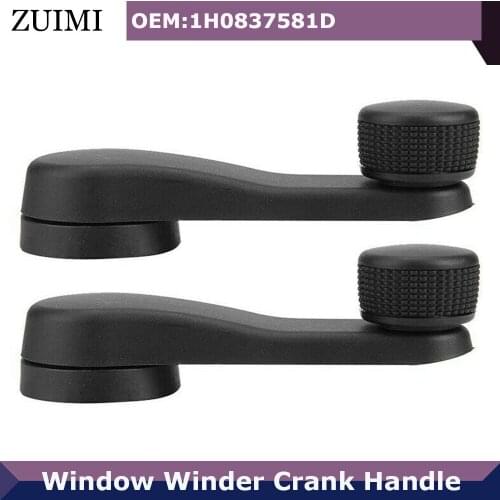 For VW Golf MK3 MK4 Vento Bora Polo 6N1 Beetle Caddy Skoda Octavia Fabia 1H0837581D Black ABS 2pcs Car Window Winder Handle