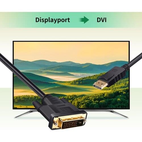 Dp-displayport to DVI cable 1M DP male to DVI 24+1 single link male 1M for HP Dell Lenovo PC laptop