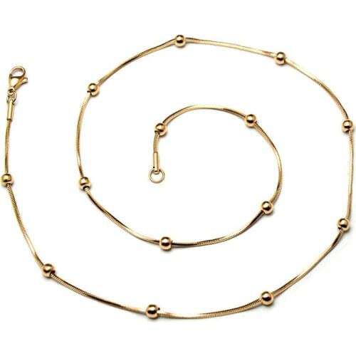 Hot Sale Small Beads Snake Chain Gold Color / Silver Color / Rose Gold Color Titanium Steel Necklaces