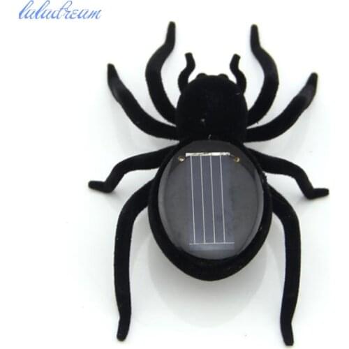 Simulation black solar toy spider Funny Toys Animals toy solar for kids gift solar powered toy