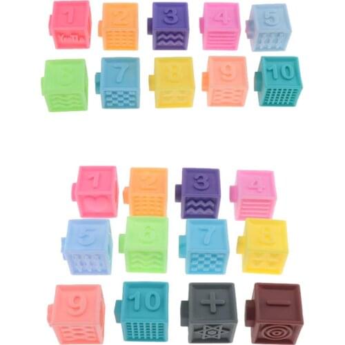 Colorful Safe Infant Grasp Toy Rubber Stacking Balls Puzzle Gifts