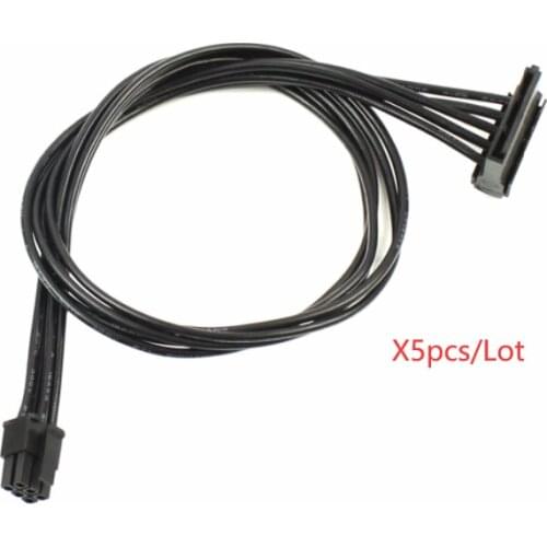 5PCS 40CM Cable 6Pin to SATA Interface SSD Power Supply For Dell Vostro 3070 3670 967 3977 3980 Power Supply Expansion Cable