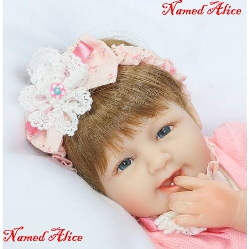 Pretty girl bebe reborn toddler silicone baby doll toys for children gift 18" 40cm NPK DOLL