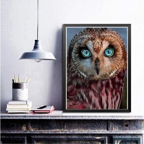 Paint with Diamond Embroidery "Owl" Diamond Painting Full Round Picture of Rhinestone Home Decor