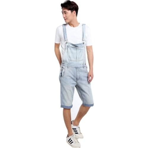 Summer Cowboy Bib Male Korean Casual Big Pocket Suspenders pants Shorts Loose Large size 5XL Five pants Ladies Straps Jumpsuit