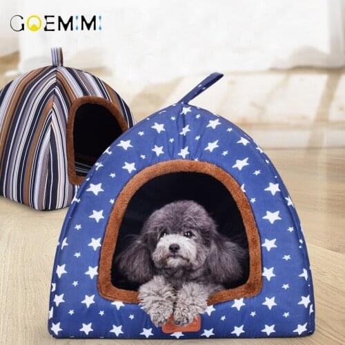 Dog Cave Foldable Printed Stars Winter Warm Bed For Pet dog beds for medium dogs camas para perro House for cats