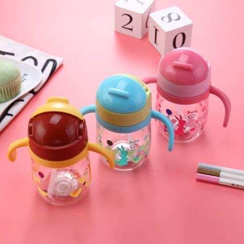 Cute Baby Toddler Water Bottle Kids BPA-Free Drinking Cup Infant Cartoon Animal Printing With Straw