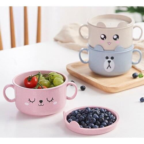Cute Cartoon Baby Bowls Plate Tableware Children Food Container Dishes Infant Feeding Bowl Child Kids Feed Plate Lunch Box