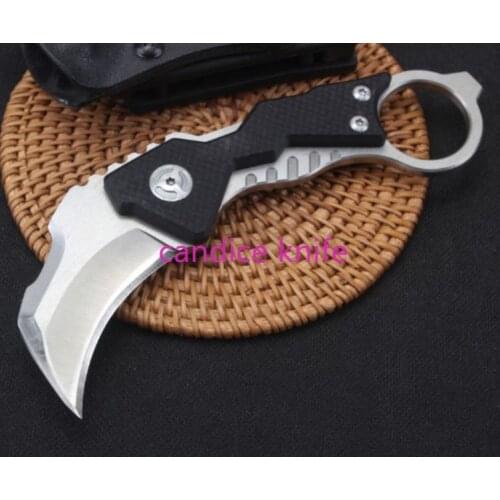 Mini Doomsday Karambit Claw D2 Blade G10 Handle Self-defense Tactical Pocket Fixed Blade Knife Hunting EDC Survival Tool Knives