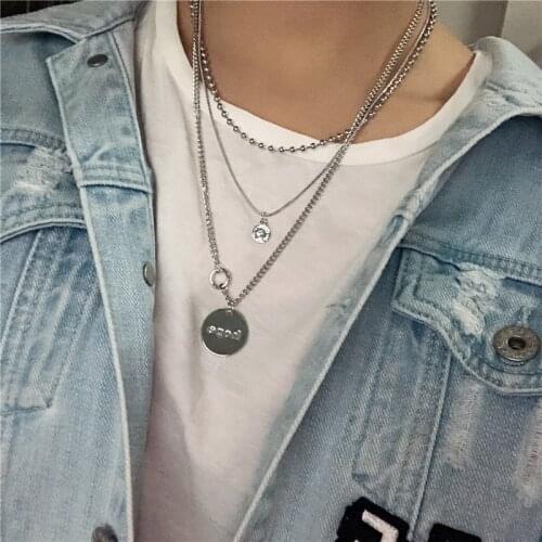 Fashion personality necklace pendant tide section multilayer bead necklace chain hot sale