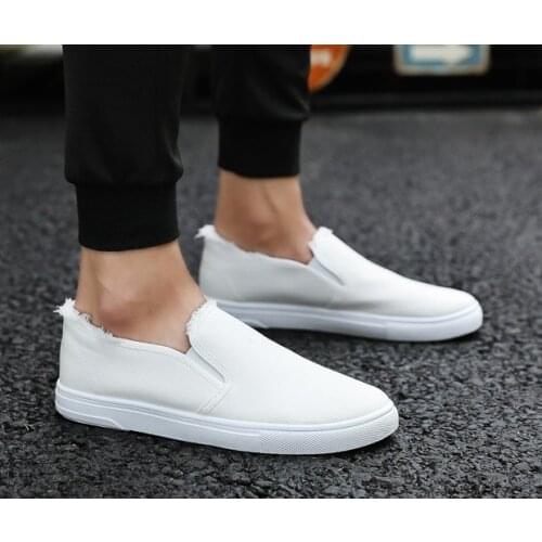 2019New arrival Low price Mens Breathable High Quality Casual Shoes Jeans Canvas Casual Shoes Slip On men Fashion Flats Loafer