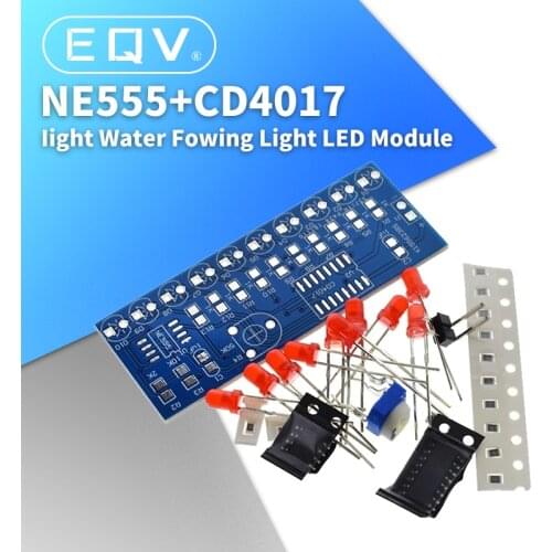 Smart Electronics Kits NE555+CD4017 Light Water Flowing Light LED Module DIY Kit Learn electronic principles, childrens lab