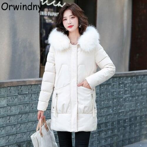 Orwindny Long Warm Jacket Women Parkas 2021 Slim Warm Coat Winter Female Hooded Padded Clothing Outerwear Plus Size S-3XL