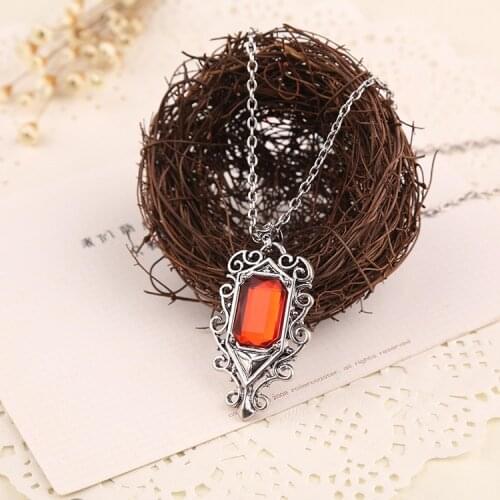 24pcs/lot The Mortal Instruments City of Bones ISABELLE Necklace Angelic Power Fashion Red Crystal Pendant For Women Charms