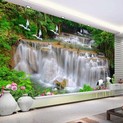 Custom 3D Photo Wallpaper Waterfall Scenery Waterproof Self Adhesive Mural Papel De Parede Living Room Bedroom Background Wall
