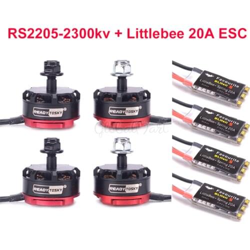 RS2205 2205 2300KV CW CCW Brushless Motor FVT LittleBee SPRING 20A BLHeli_S for FPV QAV210 Martian II Chameleon 220mm