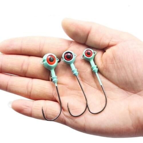 Fishing hooks 3pcs 6g 7.5g 12g Luminous carp Jig lead head hook With sequins treble hook for fly fishing accessories goods
