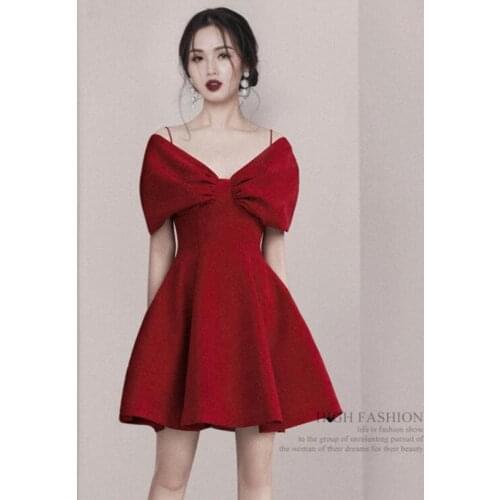 ZAWFL Sexy V Neck Low Chest Hollow Out Suspender Dress Women Bow Summer Mini Dress Fashion Elegant Korean Bodycon Dress