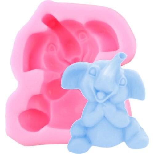 DIY Elephant Silicone Molds Cupcake Topper Fondant Cake Decorating Tools 3D Soap Candle Clay Moulds Chocolate Candy Resin Mould
