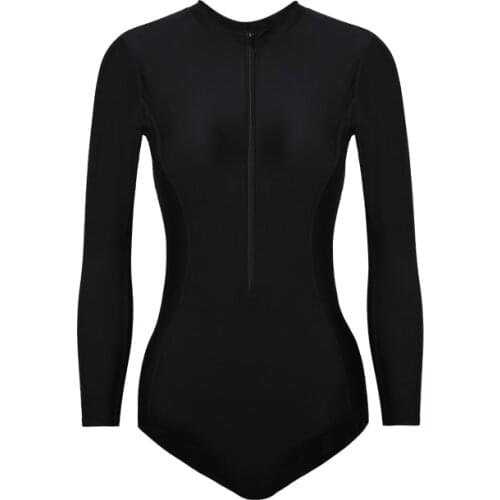 SEACMYDODO One Piece Swimsuit Women Swimwear 2021 New Push Up Vintage Black Sun Protection Female Bathing Long Sleeve Swim Wear