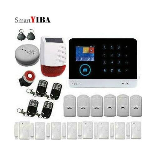 SmartYIBA WIFI GSM SMS Home Burglar Security Alarm System PIR Motion detector APP Control Sensor Alarm Fire Smoke Detector Alarm