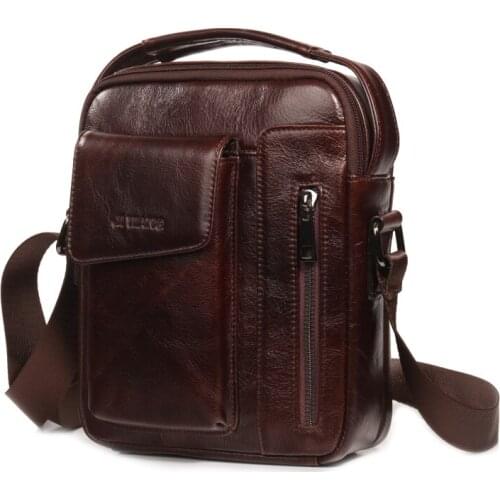 Mens Bags Genuine Leather Crossbody Bags Cowhide Male Flap Small Messenger Bag Men Leather Shoulder Bag Man handbag