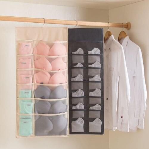 Cloth Wardrobe Shaped Underwear Protection Storage Bag Hanging Double-sided Underpants Socks Organize Up Independent Storage Box