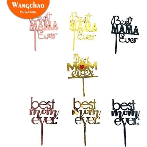 Best Mom Eve Crown Love Acrylic Cake Topper Mommy Cake Topper for Mothers Day Birthday Party Cake Decorations Party Favors