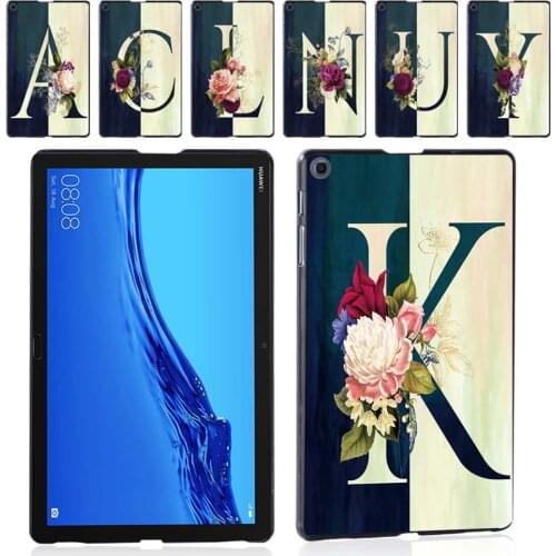 For Huawei MediaPad M5 Lite 10.1"/MediaPad M5 10.8" Letter Pattern Shockproof Tablet Back Shell Case + Stylus