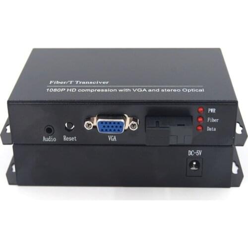 Jyttek VGA Extender Fiber Converter with Stereo 3.5mm Audio, SC S/M 20Km