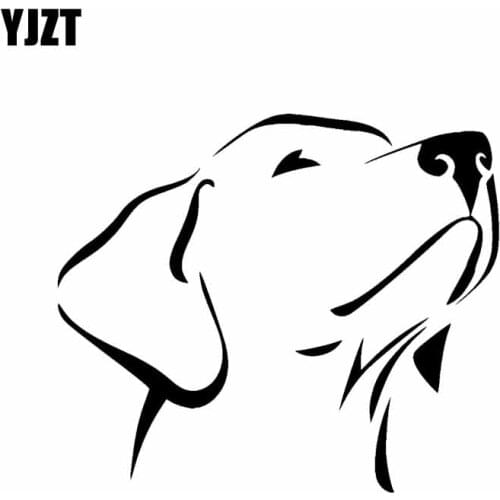 YJZT 14CM*12CM Labrador Retriever Waterproof Vinyl Car Sticker Scratched Shelter Black/Silver C2-3141