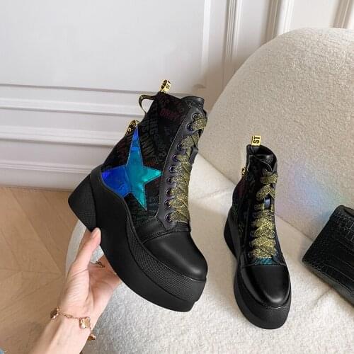 New Winter women shoes 100% natural Genuine leather boots women boots wedge Warm fur Female boots cowhide Chelsea snow boots