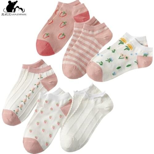2021 Spring Summer New Ankle Socks Woman Thin Shallow Mouth Kawaii Cute Low Invisible Woman Socks