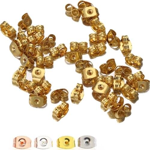 100pcs Lot Stainless Steel Earring Backs Butterfly Ear Back Stud Earrings Cap Womens DIY Jewelry Making Supplies Wholesale Bulk