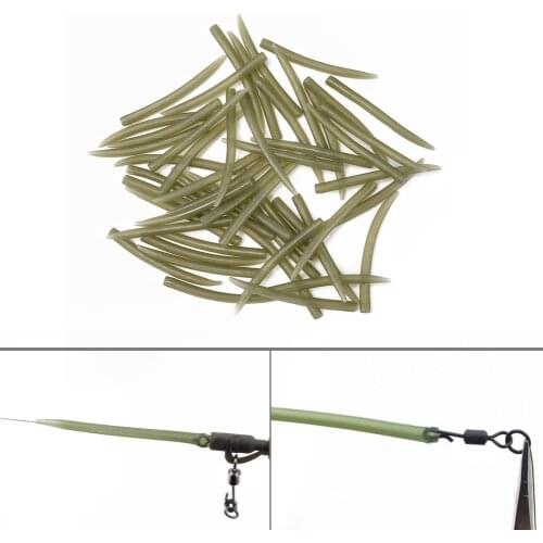 20/50/100pcs Carp Fishing Anti Tangle Sleeves Connect with Fishing Hook Rubber Tip Tube Positioner Terminal Fish Tackles