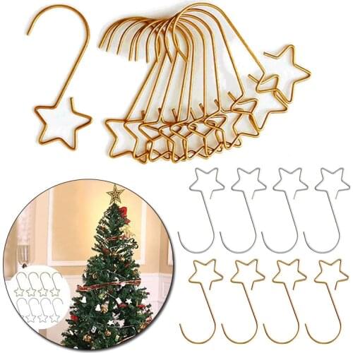 20/60pcs Christmas Ornament S-shaped Hooks Mini Christmas Wreath Hooks for Hanging Xmas Tree Decoration High Quality Metal