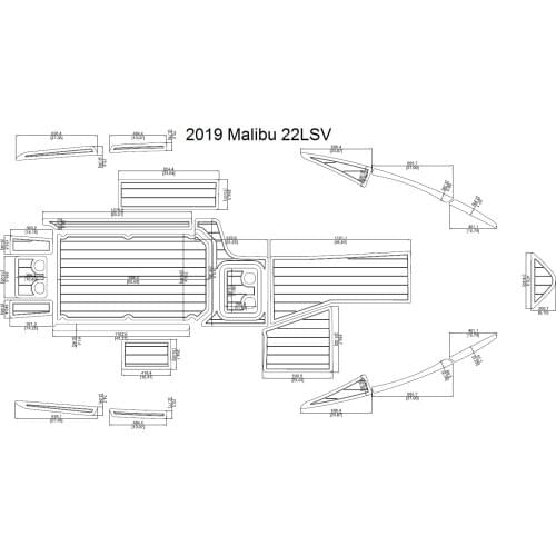 2019 Malibu 22LSV Cockpit Pad Boat EVA Teak Decking 1/4" 6mm