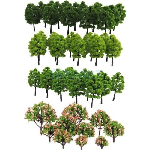 70 Pieces Model 3-9cm Trees Layout Train Street Park Garden Railway Diorama Wargame Landscape Scenery HO OO Z TT Multi Scale